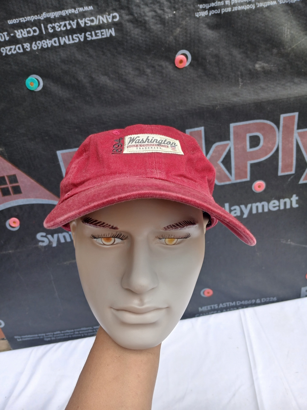 Washington Patch Corduroy Cap in Deep Red
